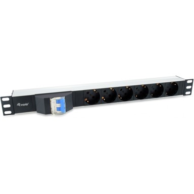 EQUIP Produžetak opreme Steckdosenleiste 19" 1U 6-fach Schuko 1,8 m, crni